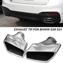 Car Exhaust Tip For BMW 5 Series G30 G31 G32 F10 F11 520d 540i 550i M Sport Stainless Steel Muffler Tailpipe Nozzle