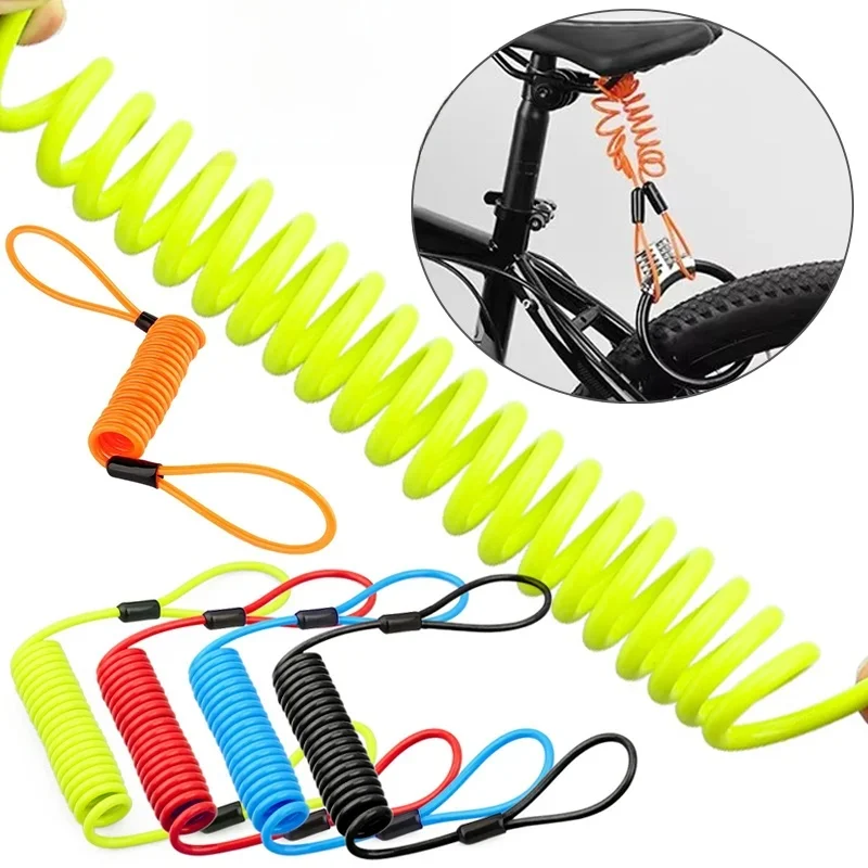 AliExpress NONE 120cm Motorcycle Spring Cable Lock Anti Theft Rope Alarm Disc Lock Moto Bike Scooter Security Reminder Protection Accessories