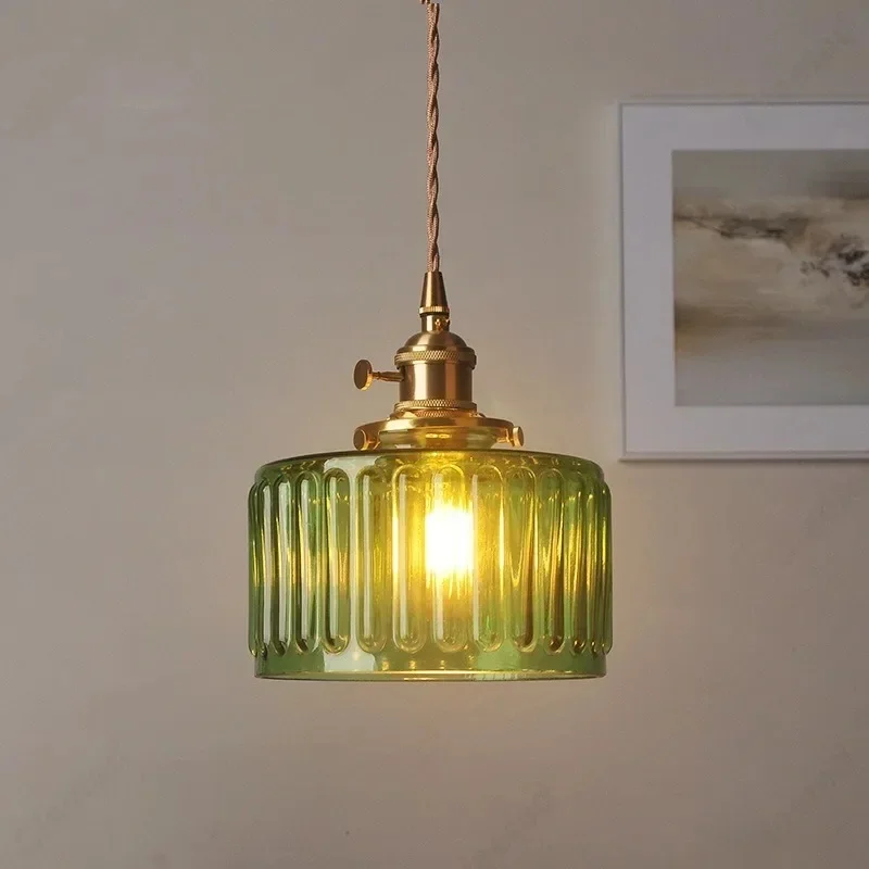 Vintage i minimalistyczny szklany klosz LED E27 kinkiet lampka nocna do sypialni lada barowa salon balkon oprawa oświetleniowa — 2