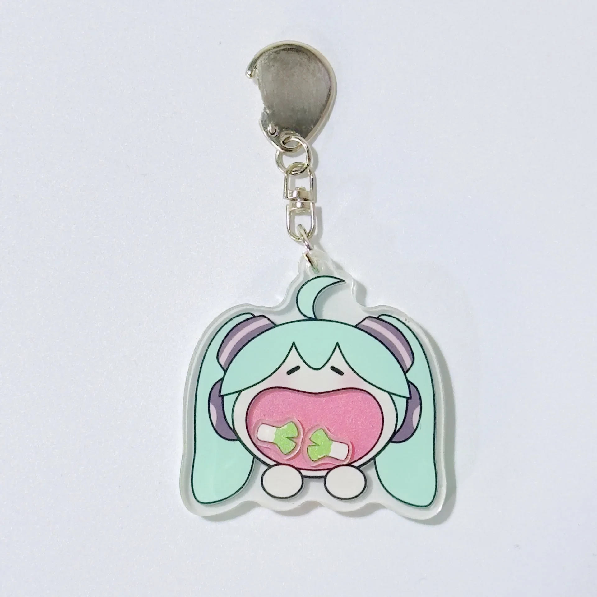 2024 Nowa figurka Anime Hatsune Miku shake eat scallion Kawaii Q wersja Akrylowy brelok do kluczy Model Zabawki Rekwizyty do Cosplay Prezenty — zdjęcie 2