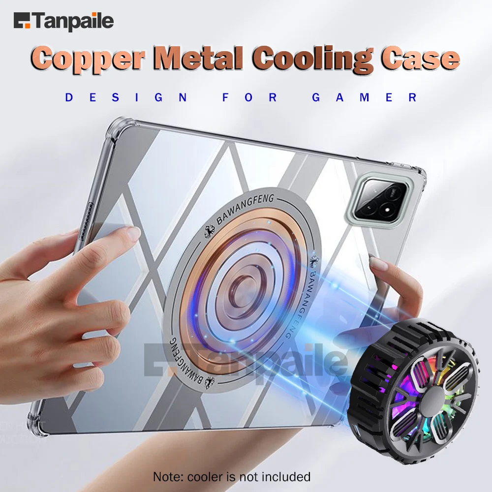 Soft Magnetic Copper Cooling Case For Xiaomi Pad 6 Pro Max 5 4 Plus 3 2 Case Tablet Shockproof For Redmi Pad Pro SE Case Funda