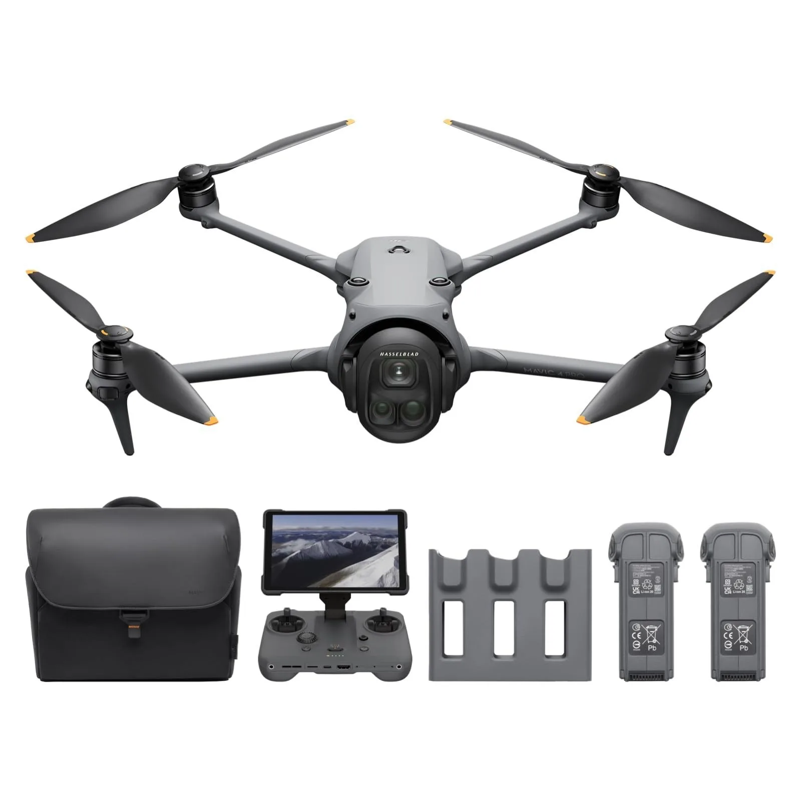 DJI Mavic 4 Pro Creator Combo with RC Pro 2, Flagship Tri-Camera Drone with 100MP 4/3 CMOS Hasselblad Camera, 51-Min Max Flight Time, Three Batteries, Charging Hub, Professional, Gray