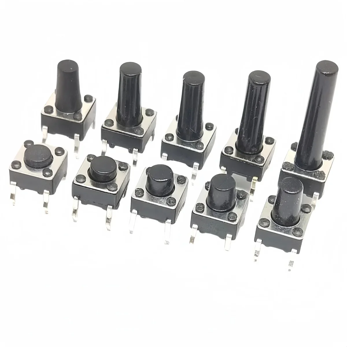 50szt Przełącznik zasilania 4Pins 4.5 X4.5mm Przełącznik dotykowy Pin Pionowy przycisk mikro ruchu Przycisk mikro PCB Panel Klawiatura Przełącznik przycisku — zdjęcie 2