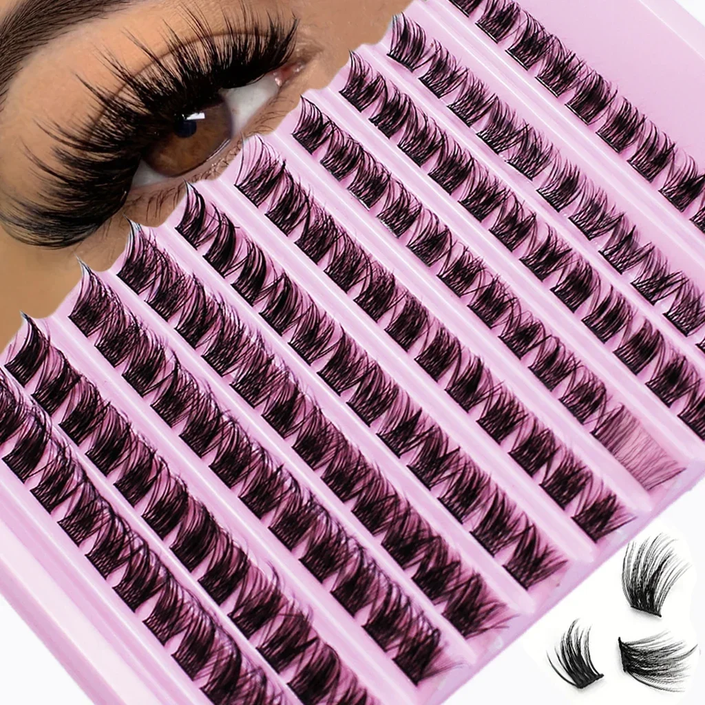 Lash Clusters 120pcs Cluster Lashes 8-16mm Wispy Individual Lashes Extensions Natural Look D Curl Fluffy Lashes — zdjęcie 2