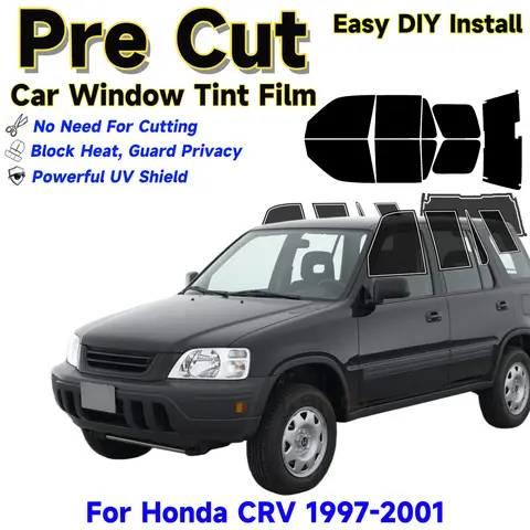 Haiy Co Window Tint Film PreCut For Honda CRV 1997-2001 Auto Sticker Sun Heat 2Ply Anti-Shatter, UV Blocking,Privacy Protection