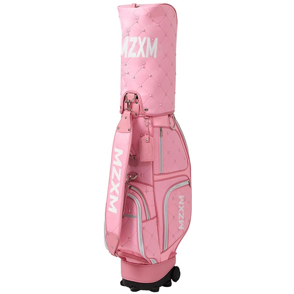 Latest Golf Bag with Special Design for Women Light-weight Golf Caddy PU Bag Pink Color 2 Covers 4 ways Women\'s Golf Club Bag