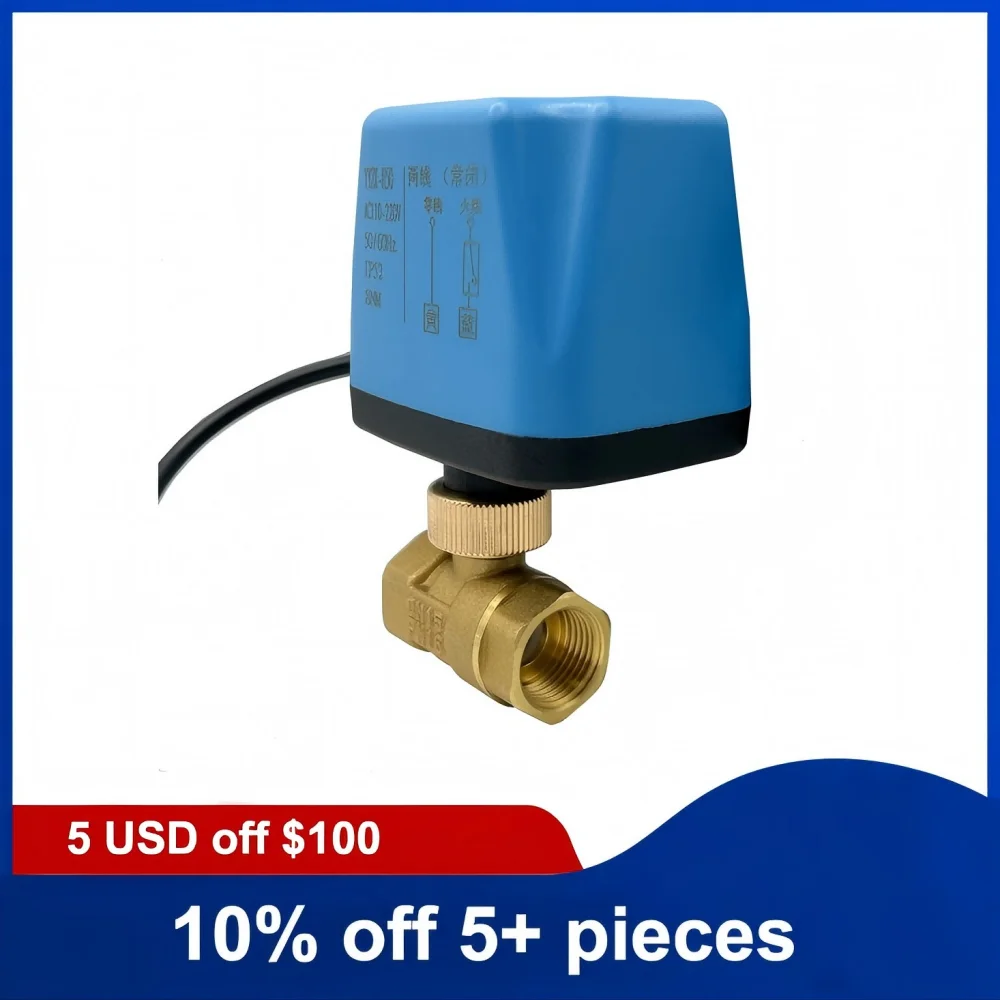 

Двухходовой нормально открытый латунный моторизованный шаровой кран от 1/2 до 2 дюймов, двухпроводной электрический шаровой кран с управлением