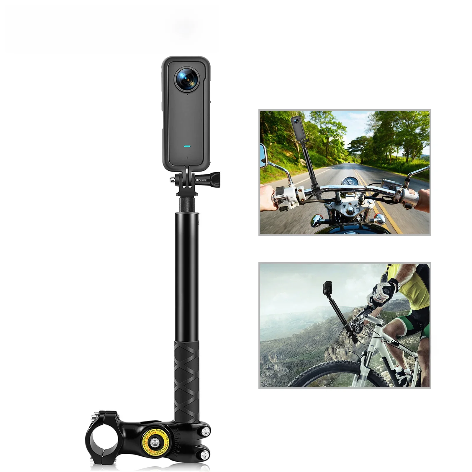 AliExpress PULUZ Motorcycle Bicycle Handlebar Fixture Mount Camera Bracket Adapter & Monopod Stand For Insta 360 X4/X3/ONE X2/ONE R/ONE RS