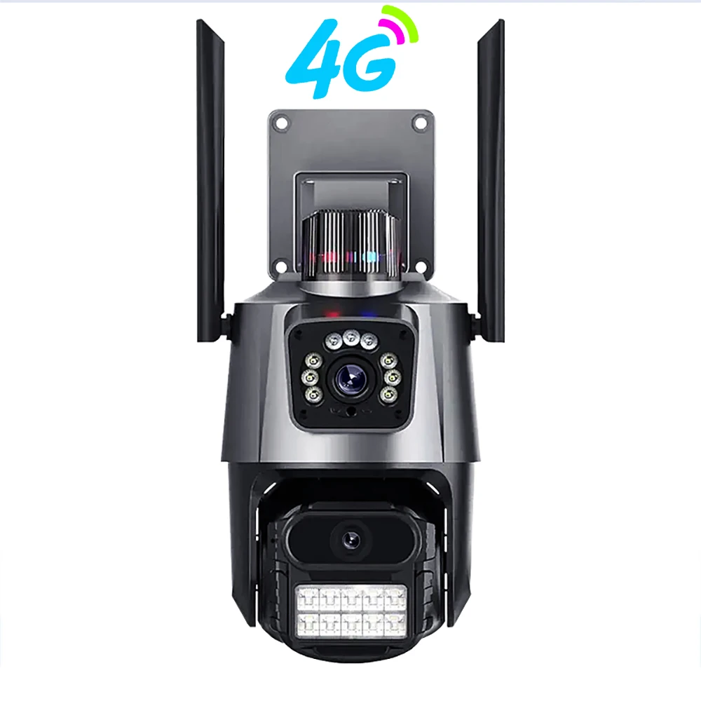 Leshine 2MP HD Dual Lens 4G WiFi Outdoor Wireless Security Camera with Audio Two-way Audio Home Surveillance Cameras Alarm