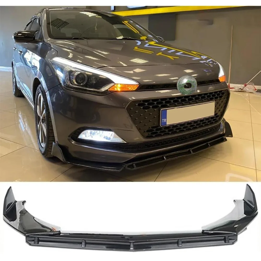 Brbs 3 Pcs Front Bumper Lip For Hyundai i20 2008-2024 Body Kit Car Accessories Spoiler Diffuser Flap Sport Bumper Exterior Parts