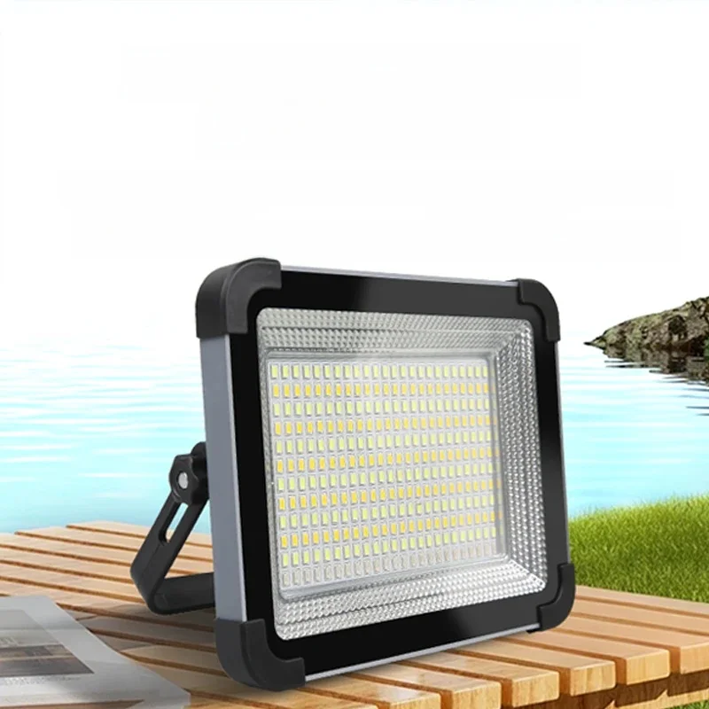 288LED krachtige campinglamp-draagbare werklantaarn met haak, oplaadbare noodverlichting op zonne-energie voor buitentent avondmarkt - afbeelding 2