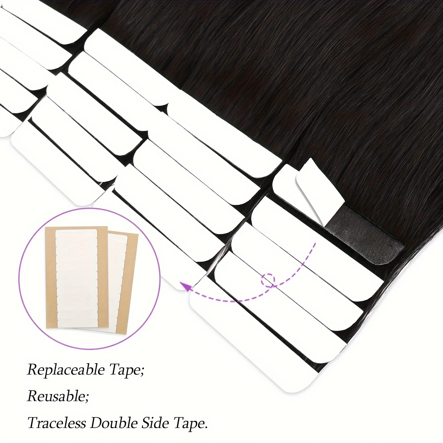 Tape in Hair Extensions Straight Human Hair Brazilian Hair 100% Remy Human Hair Tape Ins Extension 20 sztuk / opakowanie dla kobiet Tape in