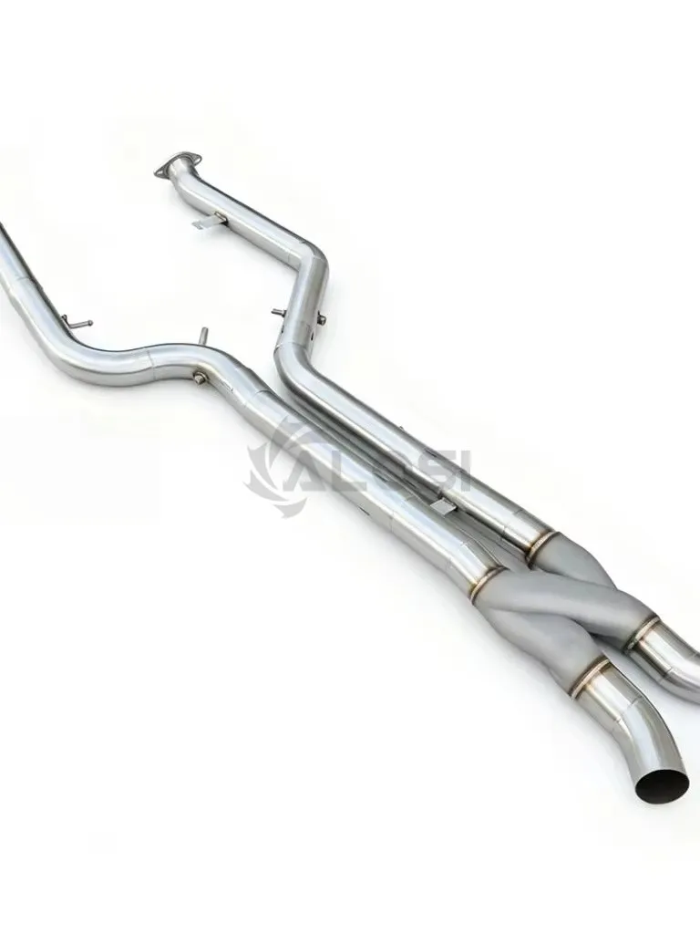 Z-Shaped 70mm T304 Stainless Steel Exhaust Pipe Middle Section with OPF for BMW X3M X4M F97 F98 2022-2026