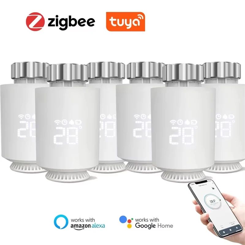 Tuya ZigBee Radiator Actuator Thermostat Smart TRV Thermostatic Valve Temperature Controller Support Alexa Google Home