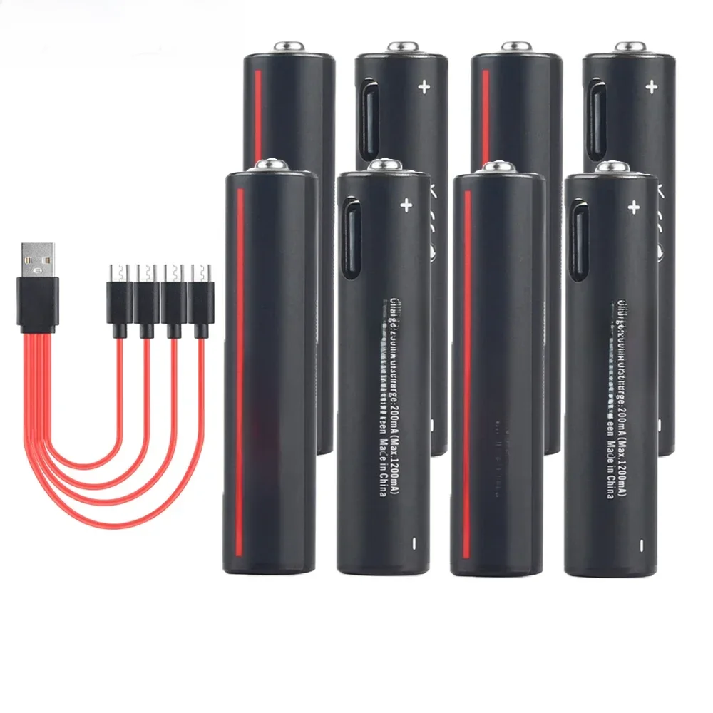 Soshine 600mWh USB Li-ion AAA Rechargeable Battery Aaa 1.5V Lithium Batteries with 4-in-1 USB Cable for Toys Camera Flashlight