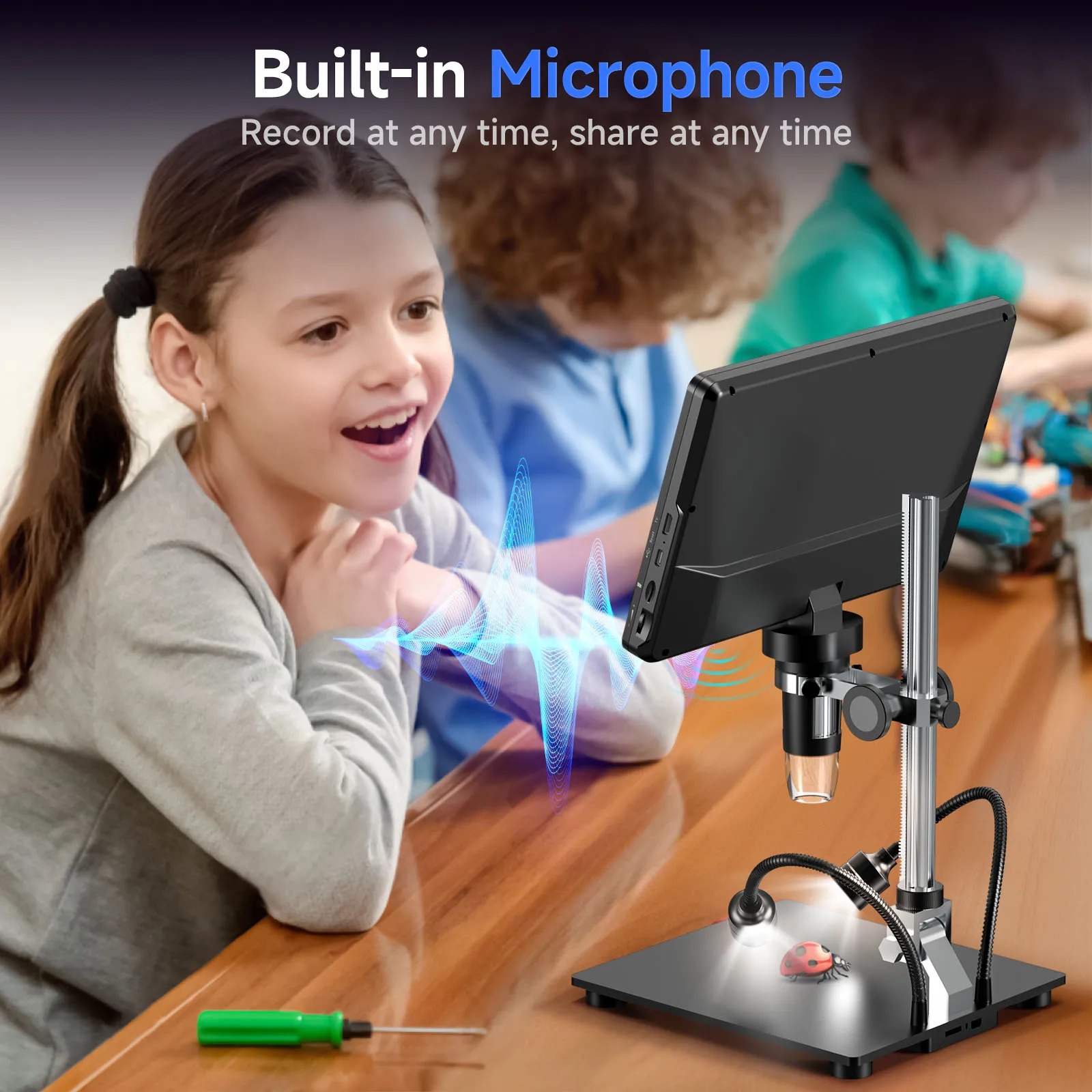 Hayve 10.1'' HDMI Digital Microscope 2000X Coin Microscope with IPS Screen 20MP Soldering Microscope for Electronics PC View