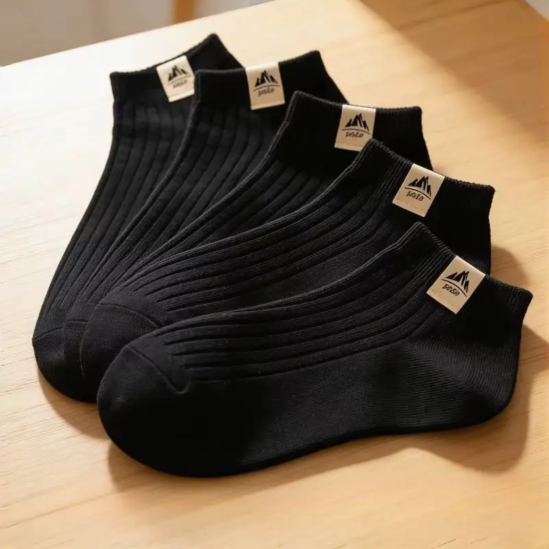 

Black Snowy Mountain Athletic Socks 5-Count Set​ – Moisture Wicking Fabric, Arch Support, Blister Protection.