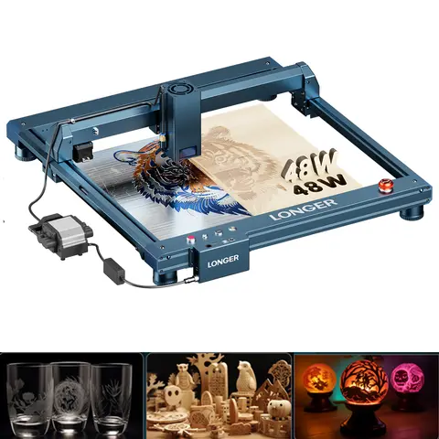 LONGER 40W CNC Diode Laser Engraver 450x440mm 36000mm/min High Precision Laser Cutter with Air Assist WiFi LightBurn LaserGRBL for Wood Acrylic Metal