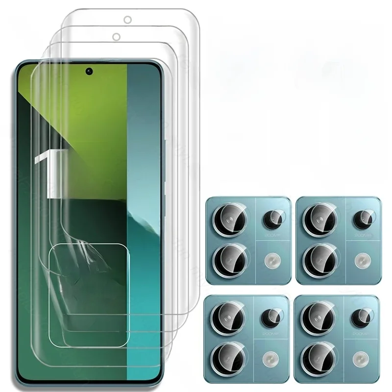 Protetor de Tela de Hidrogel Macio para Xiaomi Redmi Note 13 Pro, Câmera de Vidro Protetor, Redmi