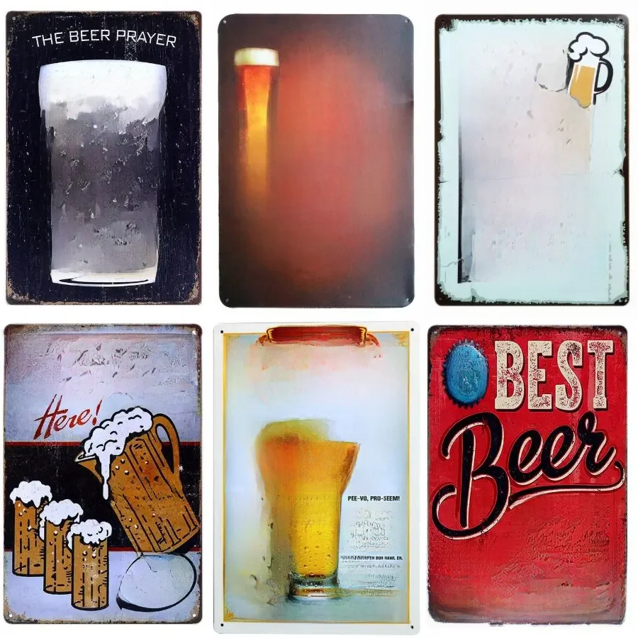Shabby Chic piwo Vintage metalowy znak, Bar, kawiarnia, Pub, tawerna, wystrój domu, piwo, sztuka wina, płyta malarska, tablica, 30x20cm — zdjęcie 2