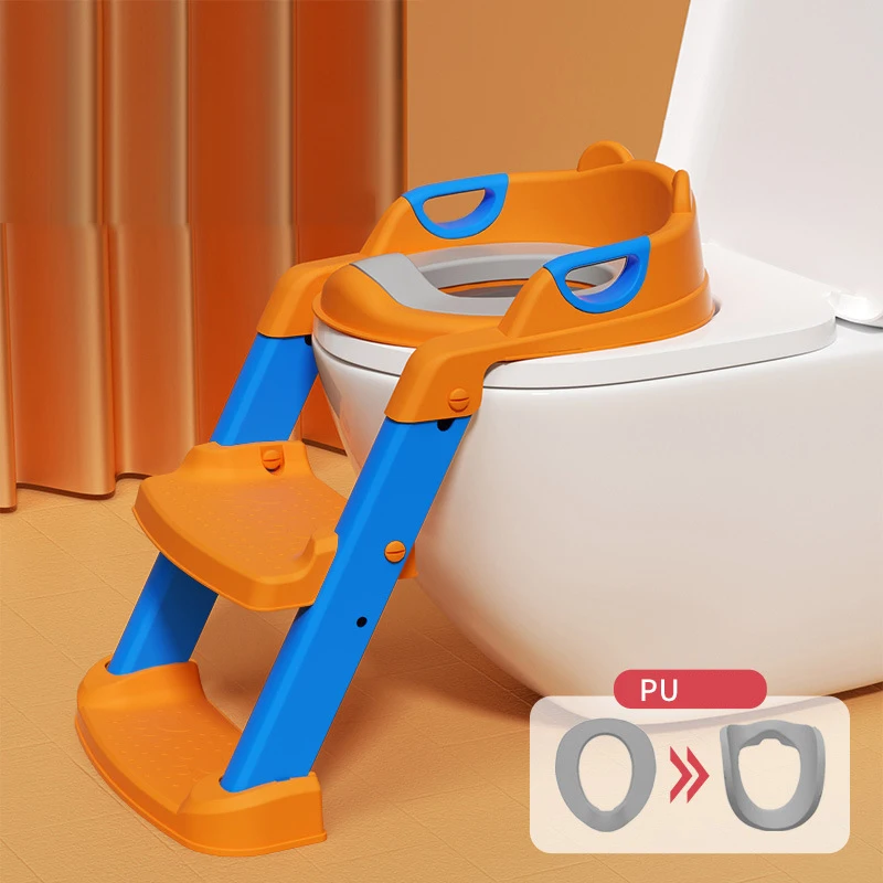 بو أطفال الأطفال وسادة الطفل قعادة كرسي التدريب مقعد المرحاض سلم مع خطوة البراز سلم المرحاض للأطفال #2