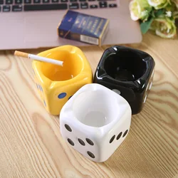 1PC Creative Ceramic Cigarette Ashtray Dice Shaped  Ash Tray Desk Accessories for Home Office Weed Smoker Gift