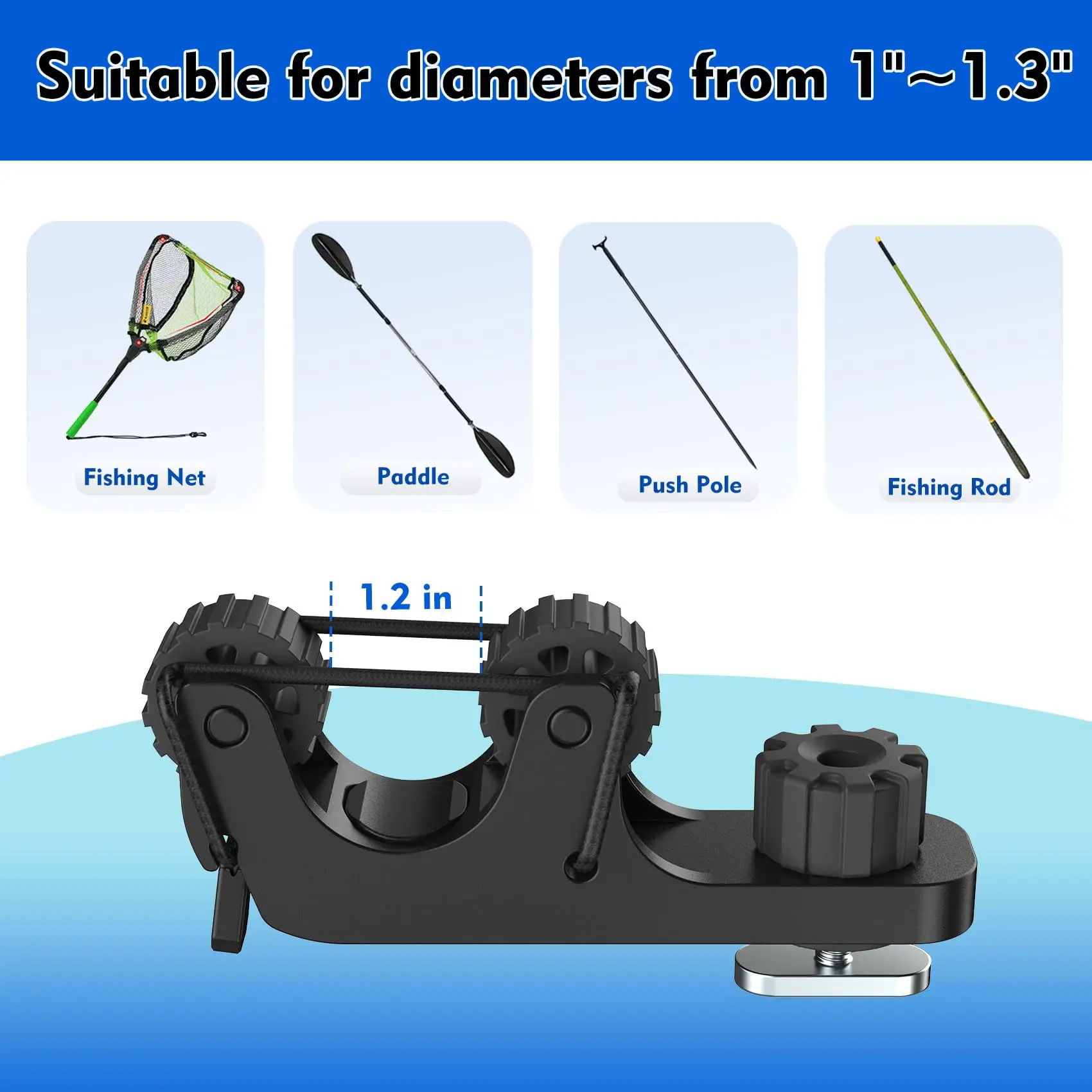 2 PCS Extend Kayak Paddle Holder Kayak Track Mount Accessories for Holding Standard Paddle Kayak Oar Holder Kayak Rail