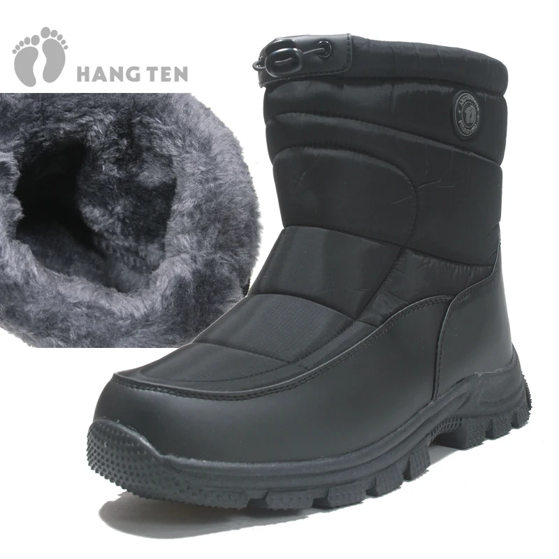 Haengten genuine, men's big size winter boots, warm fur boots, high top, warm snowboots, outdoor Nicker, Winter Men's shoes, Eskimo