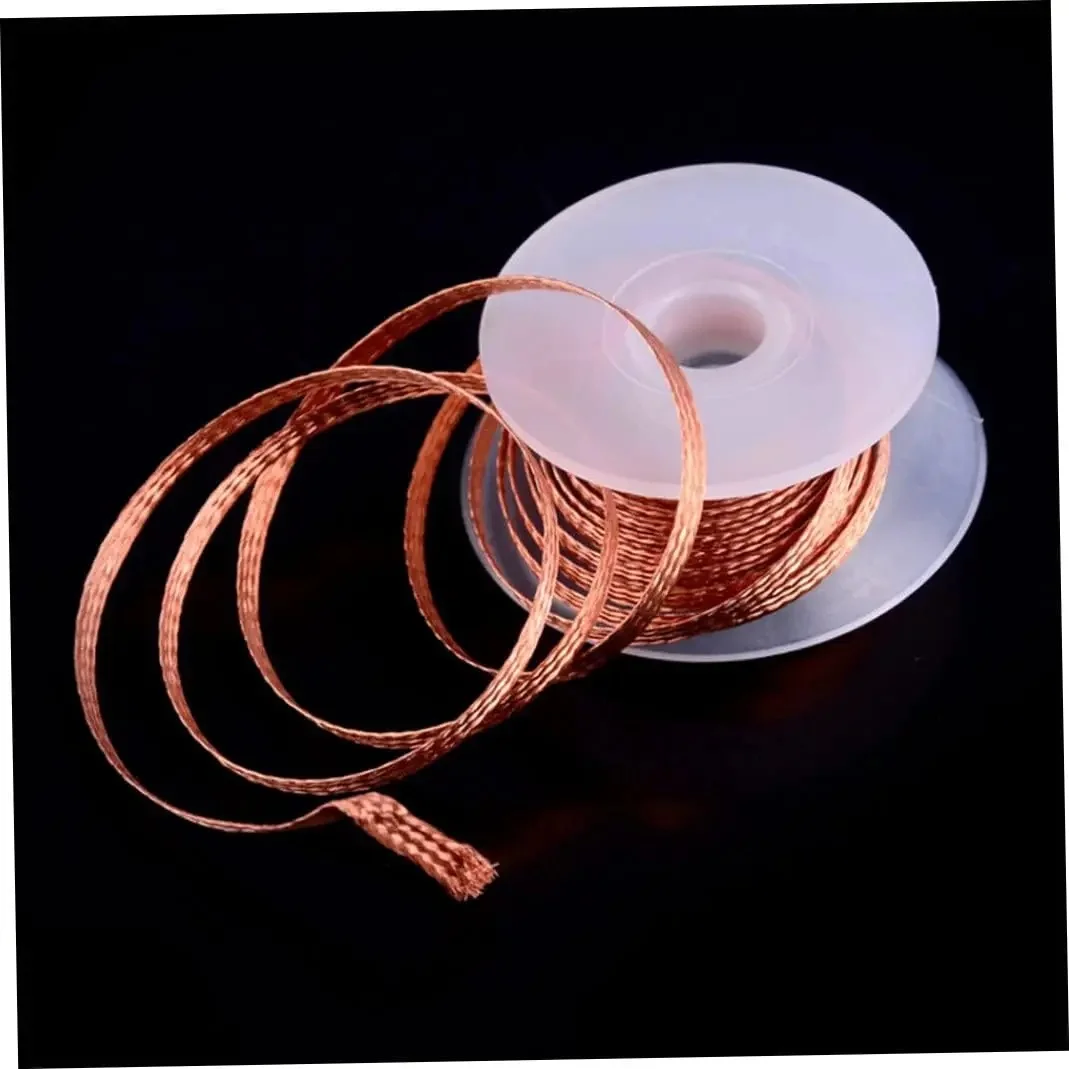 Fil à dessouder de 3M de long, 1.5 à 3.5mm de large, ruban à dessouder, fil à dessouder sans nettoyage pour PCB et réparation électrique