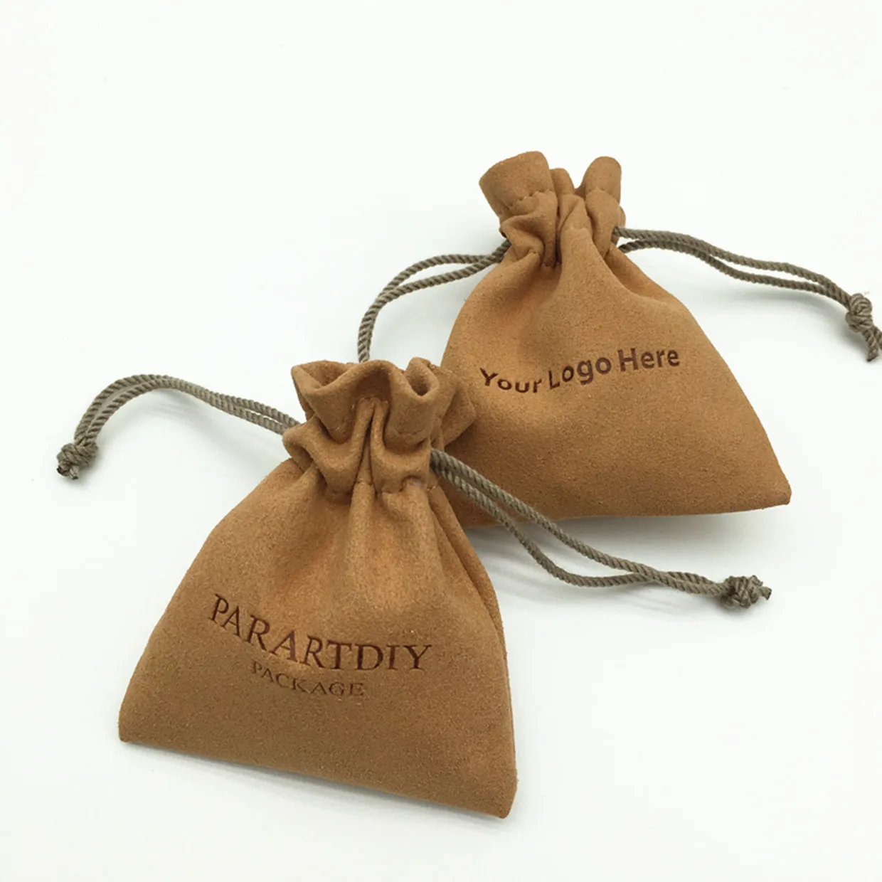 50pcs ivory personalized color logo drawstring bag custom bagging bag jewelry pouch necklace bag suede bag skin care product bag