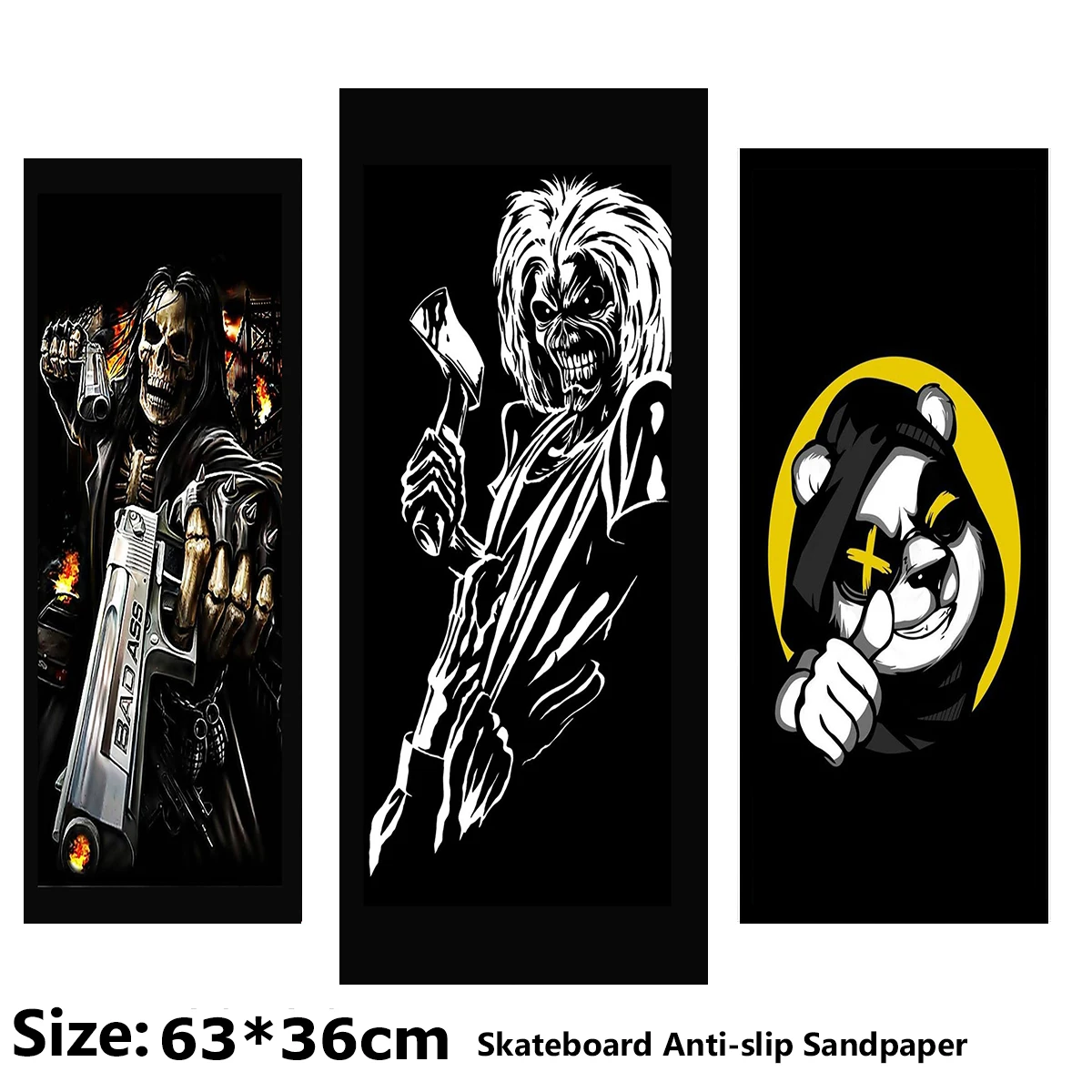 

Spider Pentagram Skull Pattern Electric Scooter Anti-slip Sticker Sandpaper Skateboard Grip Tape Sheet 63*36cm