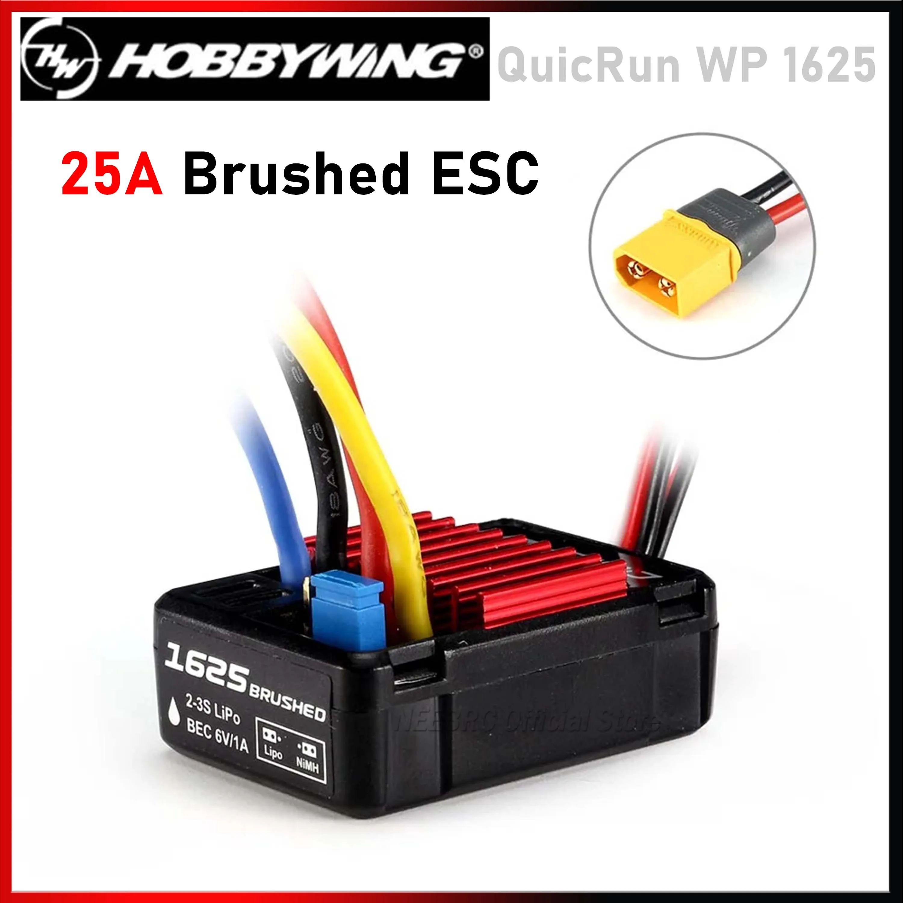 Hobbywing Quirun Wp 1625 25a Geborsteld Esc Waterdicht Voor 1/16 1/18 Rc Touringcar Buggy Monster Truck Crawler 280 370 380 Motor