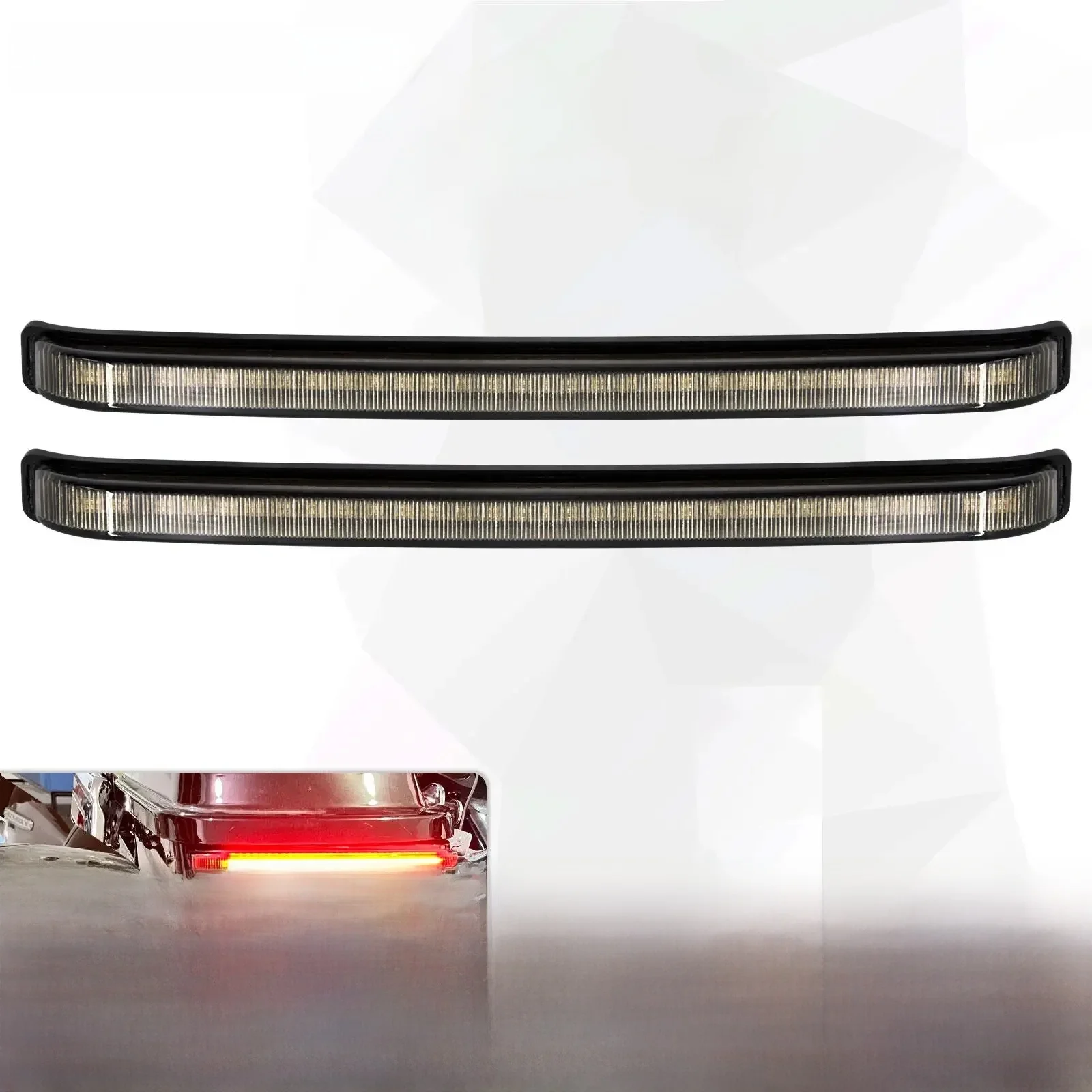 2xMotocyklowa torba podsiodłowa LED płynący hamulec kierunkowskaz lampa do jazdy dla Harley Touring Road King Street Electra Glide 08-13 — zdjęcie 2
