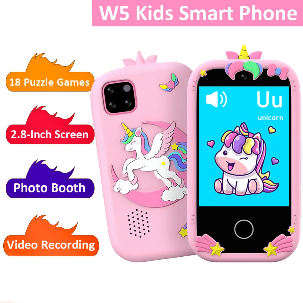 kids-smart-phone-camera-toys-28-inch-touchscreen-unicorn-mp3-player-children's-early-education-puzzle-games-toy-for-girls-boys