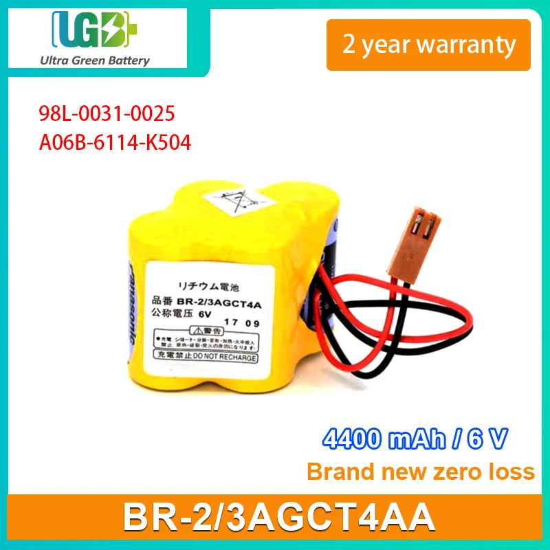 

UGB New battery For BR-2/3AGCT4AA 98L-0031-0025 A06B-6114-K504 battery 6V 4400mAh 5PCS