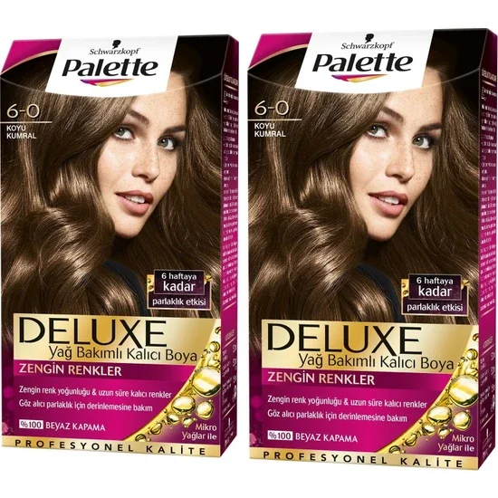 Palette Deluxe Hair Color 6.0 Dark Auburn 2 Pieces