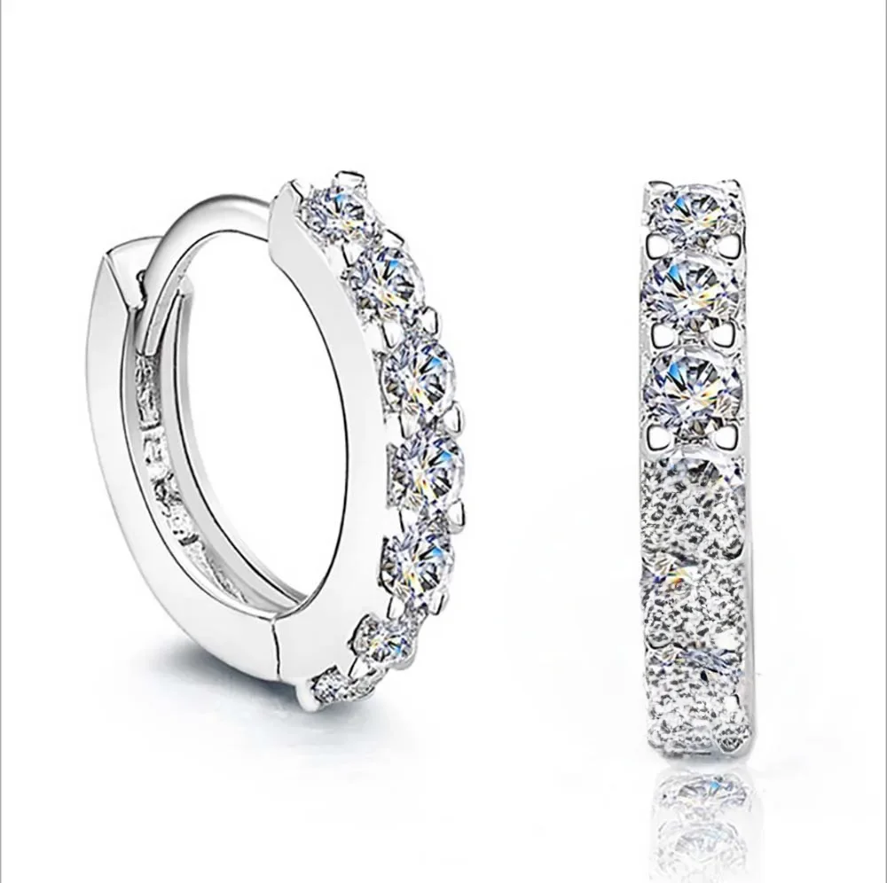 100% 925 Sterling Silver hipoalergiczne kolczyki cyrkon stadniny kolczyk dla kobiet 2020 moda biżuteria Brincos Joyas De Plata 925 — zdjęcie 2