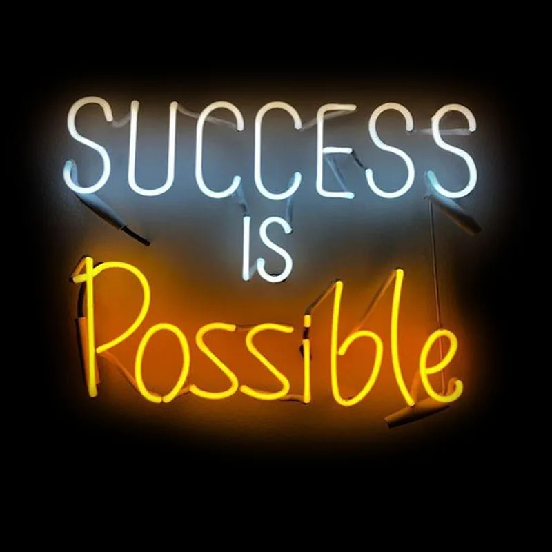 

Neon Sign Success is Possible Beer Bar Club Restaurant Display Neon Light Sign Hang Light Bedroom Home Window Decor Handcraft