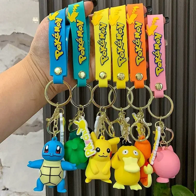 Porte-clés Pokemon Pikachu, jouet figurine d'action, dessin animé Kawaii, mode Charmander Psycanard, poupée, pendentif de sac de voiture, cadeau pour enfant