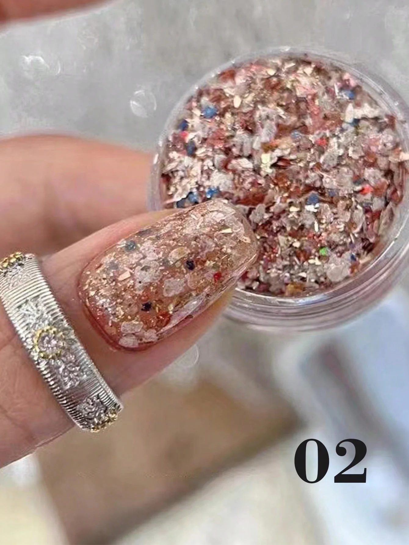 1box Colorful Chips Bh Bay Chips, Shell Chips For Nail Art, Colorful Chips, White Gold Foil Decor & Rhinestone Accessory DIY Nai