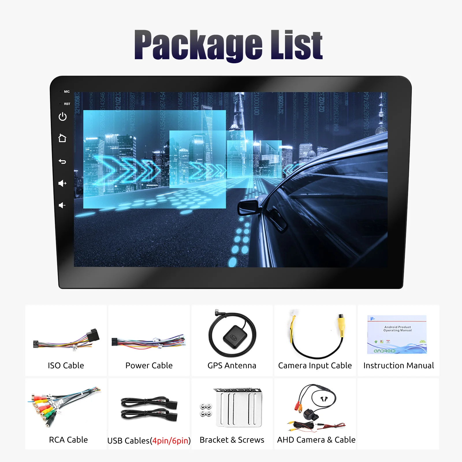 MOPECT Autoradio Android 15 Carplay Auto Multimedia Video 9'' Universele Stereo voor Volkswagen Nissan Hyundai Kia Toyota