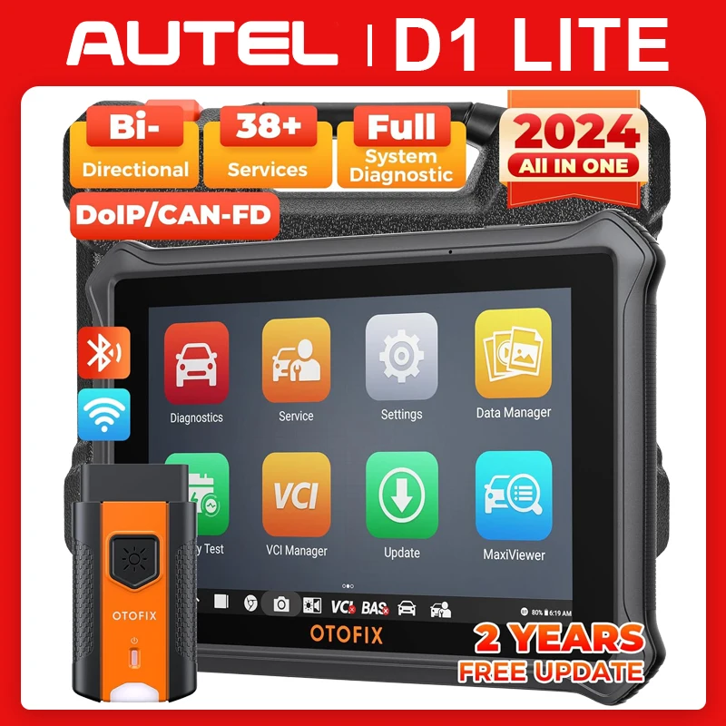 OTOFIX D1 Lite Automotive OBD2 Scanner 2-letnia aktualizacja Dwukierunkowe sterowanie Wszystkie systemy Diagnostic Scan Tool FCA SGW CAN FD & DoIP