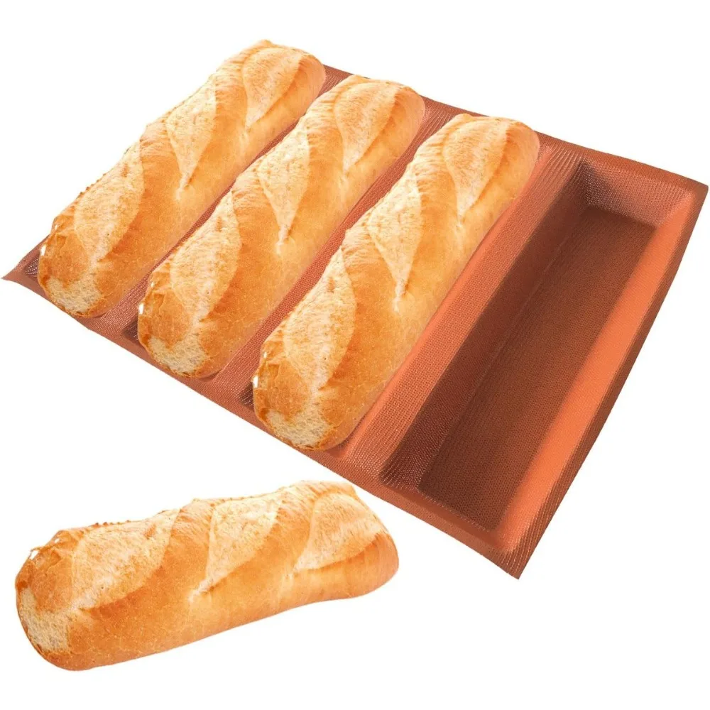 Food Grade Silicone Bread Forms Hot Dog Bread Molds Non Stick Perforated Italian Loaf Mold Home Baking Long French Baker's Tray