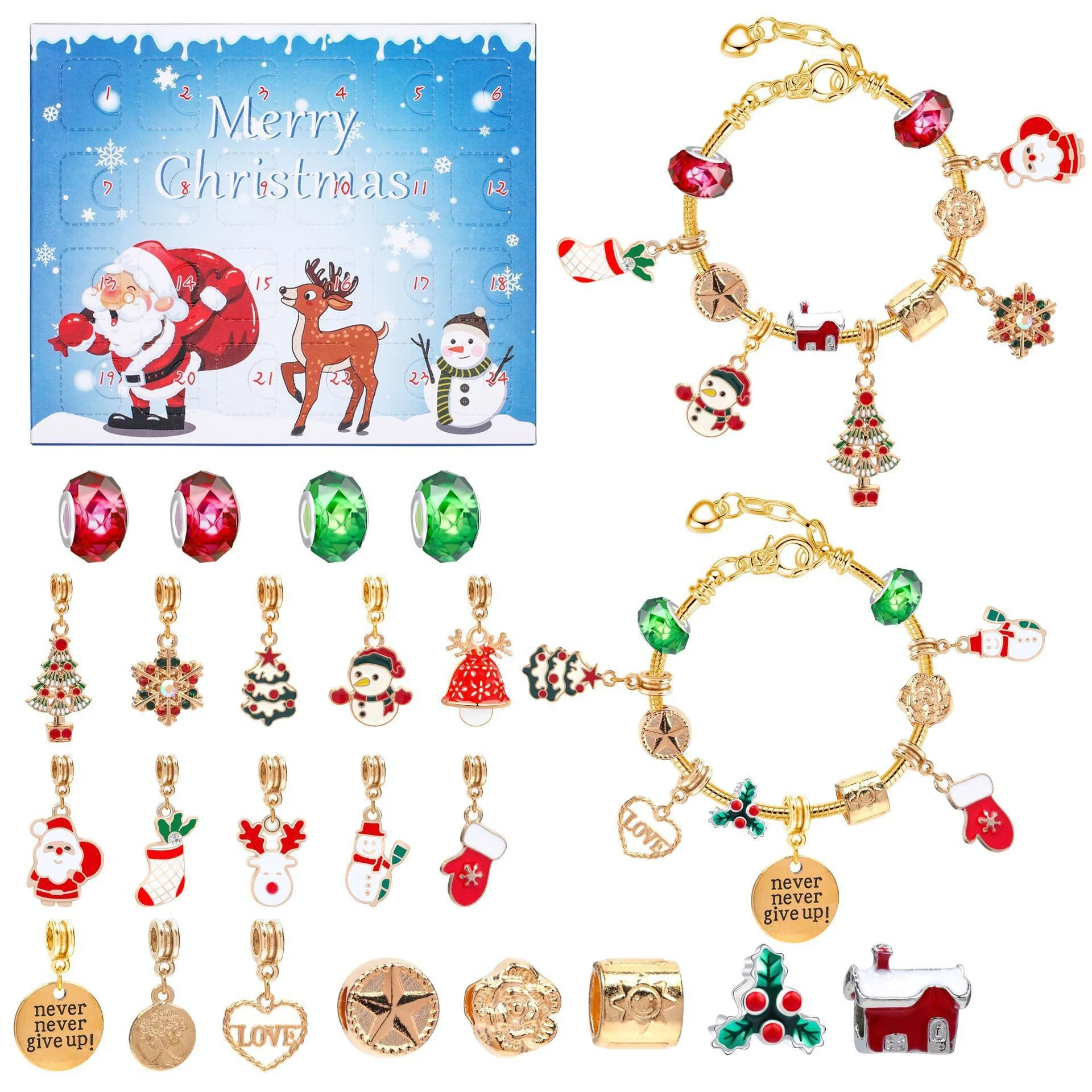 DIY Matching Blind Box Bracelet Personalized Christmas Tree Girls Creative Jewelry Gifts Best Christmas Gifts for Women