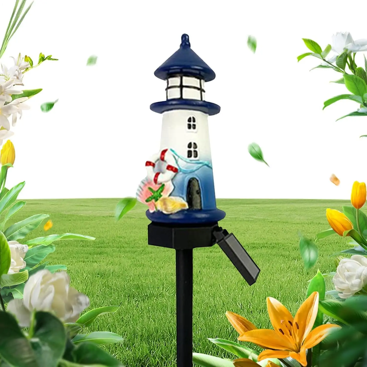 등대 태양 램프, 정원 스테이크 램프, 네비게이션 장식 잔디 램프, 야외 잔디 크리스마스 테라스 안뜰에 적합
