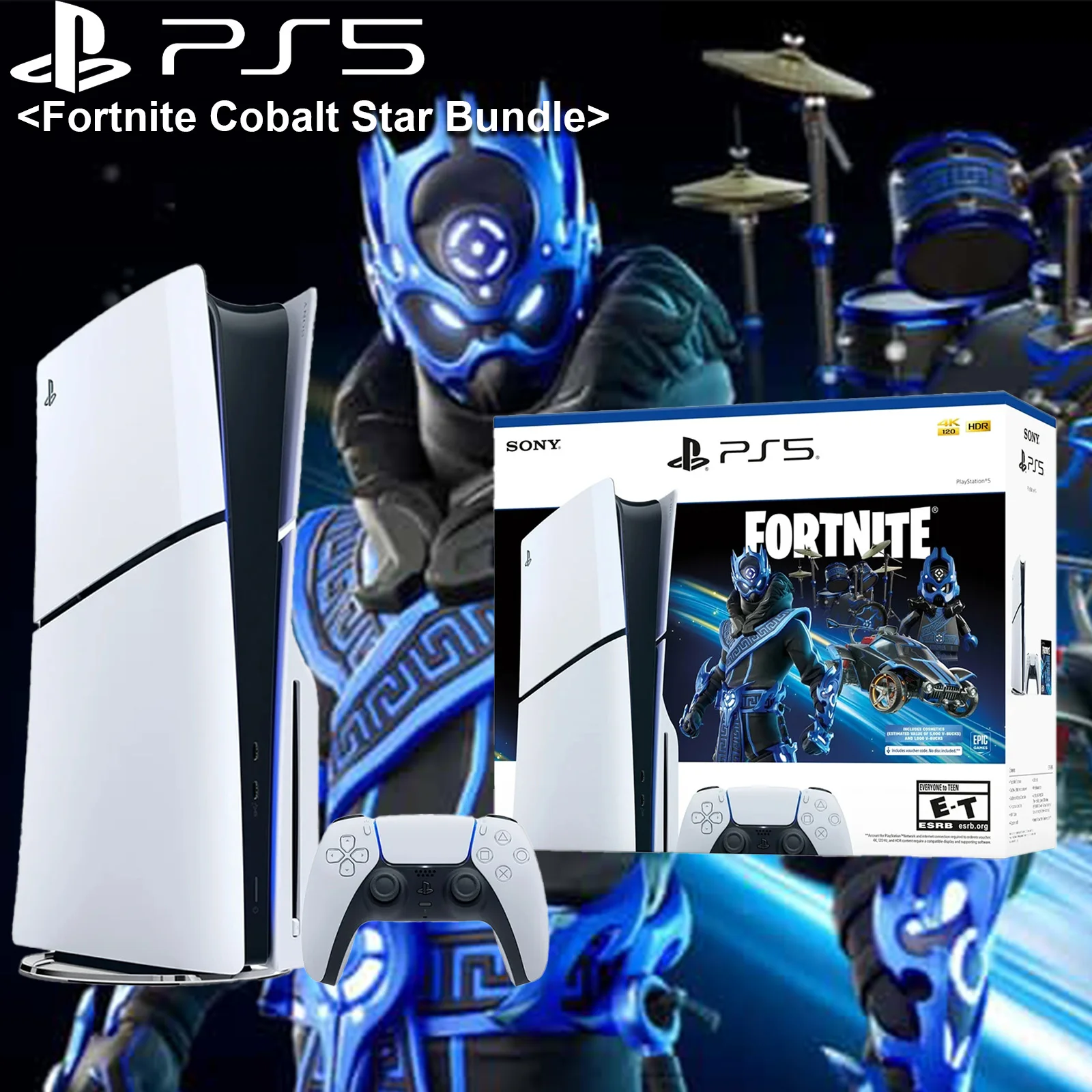 PlayStation 5 Disc Edition - Fortnite Cobalt Star Bundle,PS5