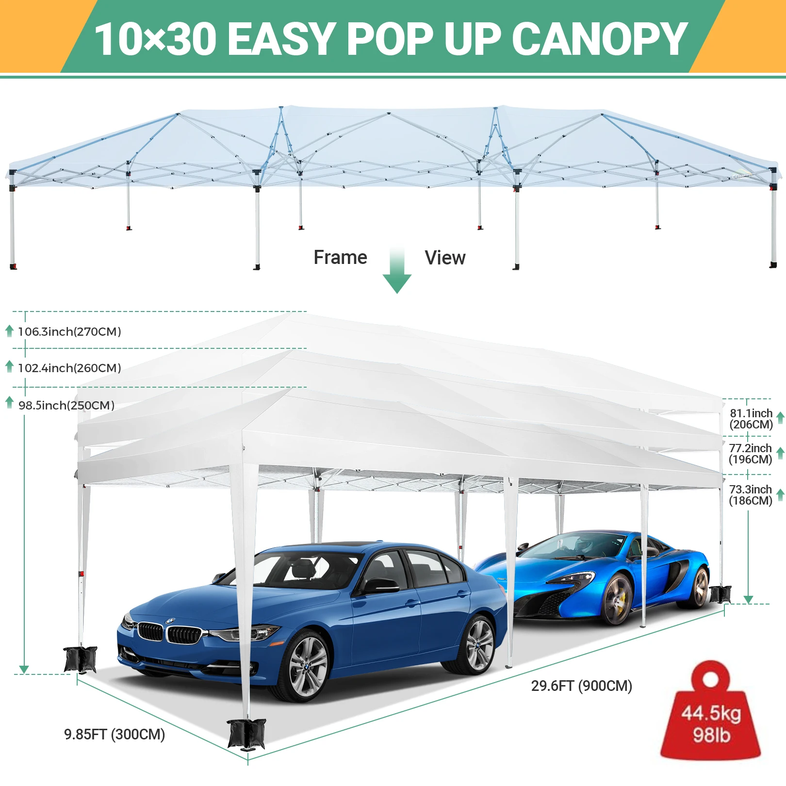 TOOLUCK 10x30 Pop Up Canopy Te - đánh giá và giá Gazebo Pop Up