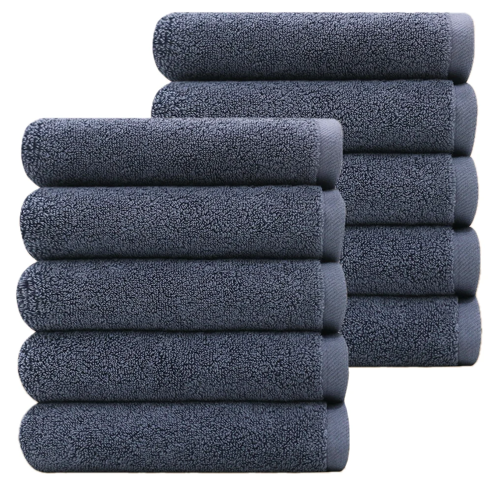 Cotton Living 200g cotton bar 100% hotel towel, dark blue 5 sheets/10 sheets, shower towel, thick towel Hotel Bathroom Shower Towels