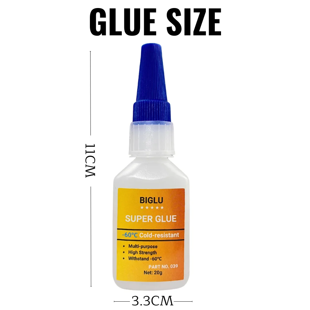 BiGLU-Adesivo Transparente Líquido Forte, Super Cola Instantânea Rápida, Resistente ao Frio, Multiuso,-60 ℃