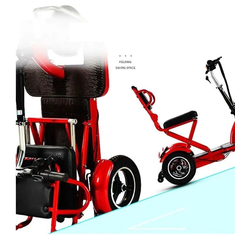 Mini Electric Tricycle Folding Electric Scooter Adult  Portable For Disabled Elderly Battery Car 48V Can Last 60 Km for by Plane